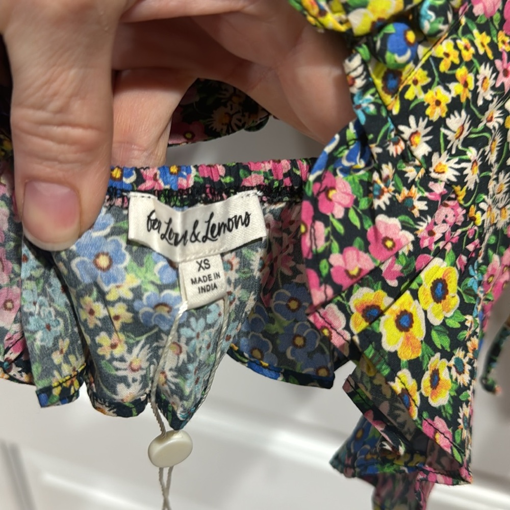 *NEW* FOR LOVE & LEMONS RUTH DITZY FLORAL RAINBOW CROP TOP XS - Picture 9 of 10